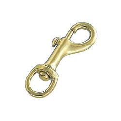 Swivel Eye Bolt Snap, Brass Plated