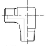 Adapter  Taper Screw Type for Pipe in Equipment Connection Site (with 30° Female Sheet) 190 90° Elbow