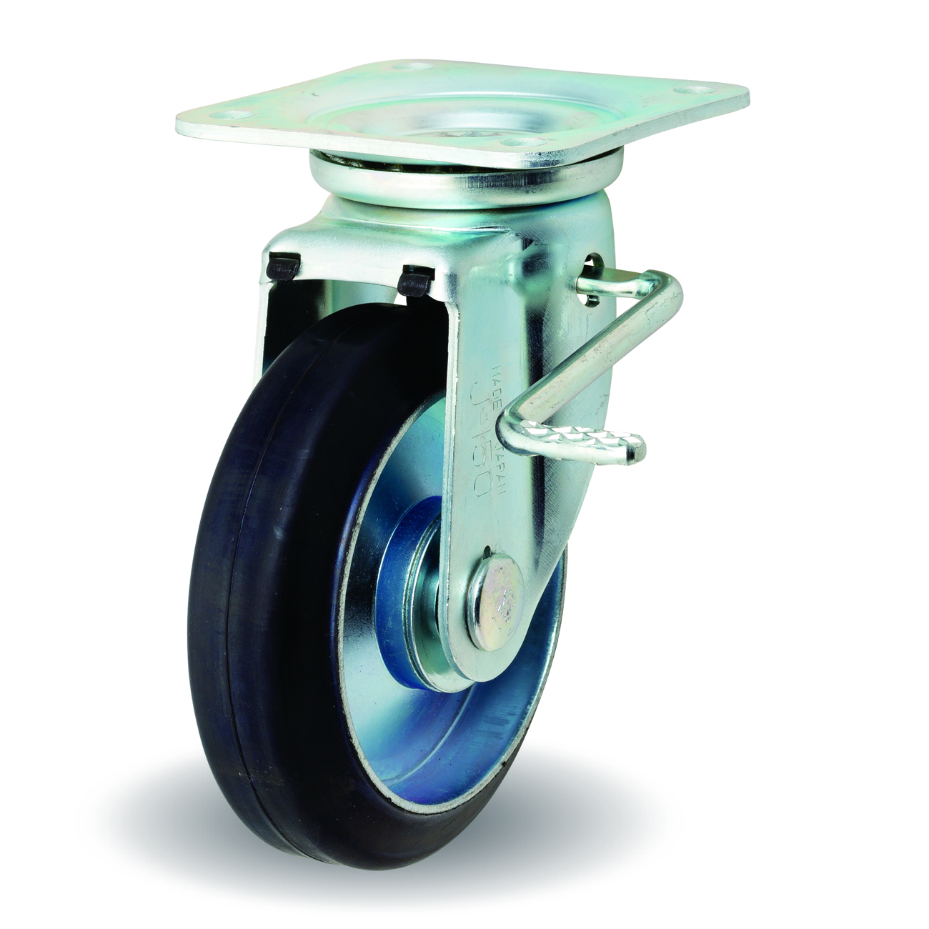 'Steel Plate Swivel Casters with Stopper JB Fittings F/JB'