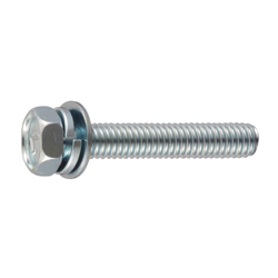 Spring / Captive Plain Washer, 7-Mark, Hex Upset Head Machine Screw (Spring Lock Washer + JIS Plain Washer)