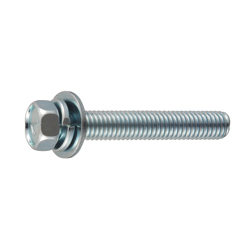 Spring / Plain Captive Washer, 7-Mark, Small Hex Upset Head Machine Screw (Spring Lock Washer + JIS Plain Washer)