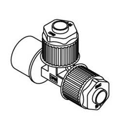 Fluoropolymer Pipe Fitting, LQ1 Series, Female Run Tee, Metric Size LQ1R222C-F-1