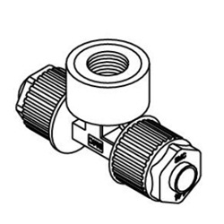 Fluoropolymer Pipe Fitting, LQ1 Series, Female Branch Tee, Inch Size LQ1B2B-F