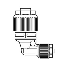 Fluoropolymer Pipe Fitting, LQ1 Series, Union Elbow Reducing, Metric Size