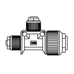 Fluoropolymer Pipe Fitting, LQ1 Series, Union Tee Reducing, Inch Size LQ1T5A-R17-1