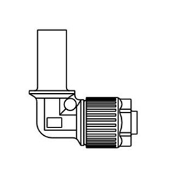 Fluoropolymer Pipe Fitting, LQ1 Series, Tubing Extension Union Elbow Reducing, Metric Size