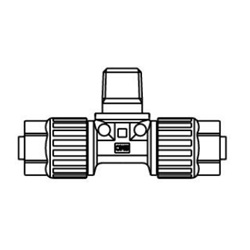 Fluoropolymer Pipe Fitting, LQ3 Series, Male Branch Tee, Inch Size