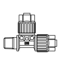 Male Run Tee LQ3R-M Metric Size Fluoropolymer Fittings Hyper Fittings