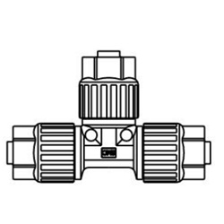 Union Tee LQ3T Metric Size Fluoropolymer Fittings Hyper Fittings