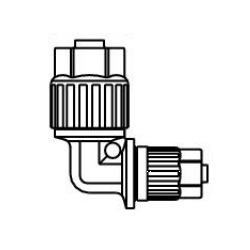 Fluoropolymer Pipe Fitting, LQ3 Series, Union Elbow Reducing, Metric Size