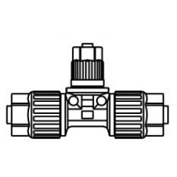 Fluoropolymer Pipe Fitting, LQ3 Series, Union Tee Reducing, Metric Size