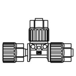 Fluoropolymer Pipe Fitting, LQ3 Series, Space Saving Run Tee, Metric Size