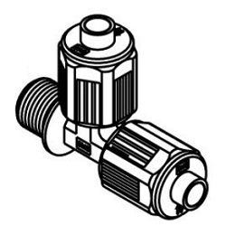 Fluoropolymer Pipe Fitting, LQ2 Series, Male Run Tee, Inch Size