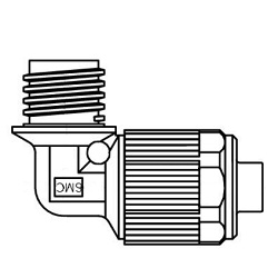 Fluoropolymer Pipe Fitting, LQ2 Series, Space Saving Fitting, Union Elbow, Metric Size