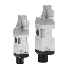 Modular Connection Type, Residual Pressure Relief 3-Port Solenoid Valve VP500/700 Series