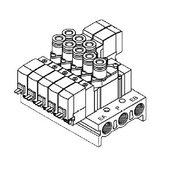 3-Port Solenoid Valve 5-Port Solenoid Valve Manifold Mixed Mountable Type SY513D-1DZ-C8