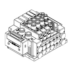 5-Port Solenoid Valve, SY3000/5000/7000, Plug-in Mixed Mounting Manifold