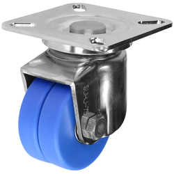 Stainless Steel Low Profile Heavy Load Twin Casters - SUHJT Bracket Set (Without Wheels) 