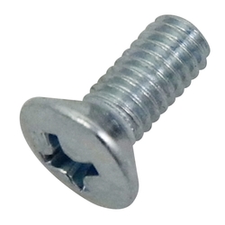 Cross-Head Raised Countersunk Head Machine Screw, Bright Chromate