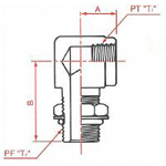 PT Connection JIS "O"-Ring Boss O-Ring Boss Female 90° Elbow