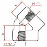 PT Connection Screw Down Female 45° Elbow