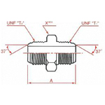 Both Ends JIC37° Male JIC37° Flare Union