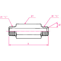 Pt Connection PF30°MIS Male Long Connector