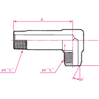 PT Connection PF30° FCS Male Long 90° Elbow