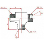 PT Connection PF30°MIS Side Male Tee