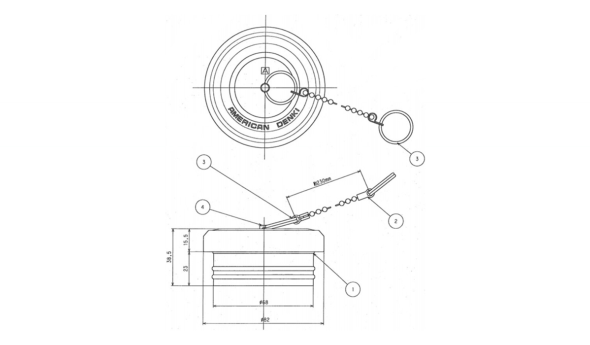 Dimensional drawing of waterproof cover WKP60 (surface)