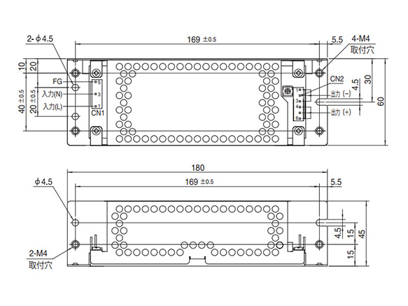 Dimensional drawing (Chassis and cover type)