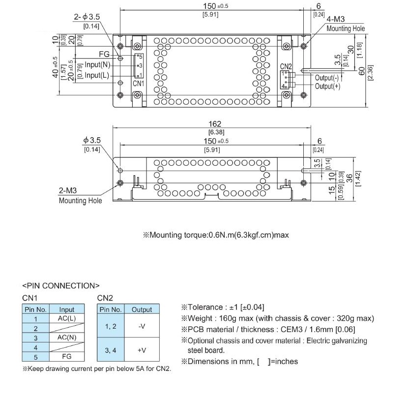 LGA50A Model 50W Single Output 