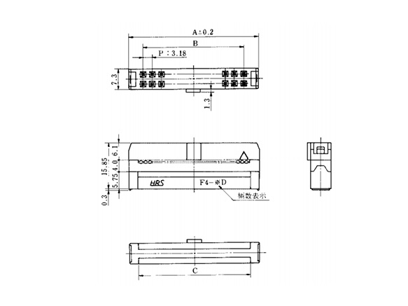 Socket type dimensional drawing