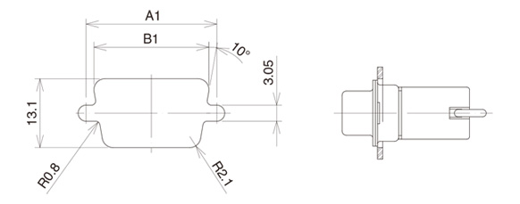 If installing connector from front of panel (front mounting)