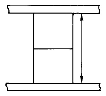 Stacked connection dimensional drawing