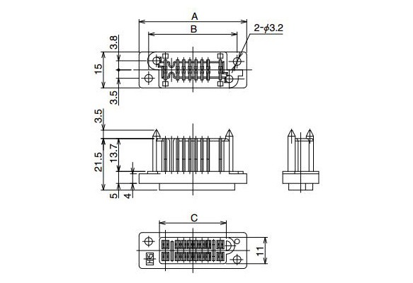 Male housing dimensional drawing