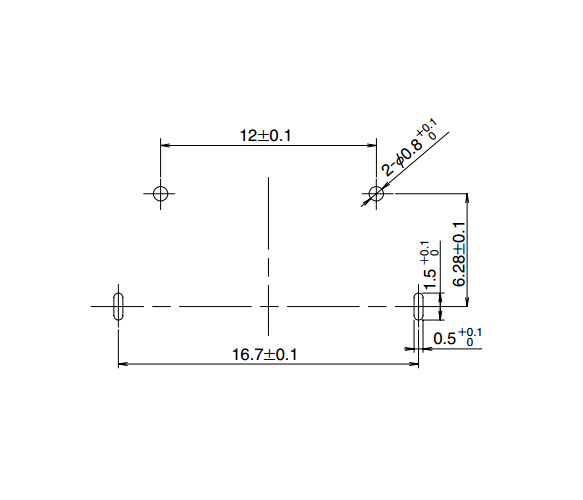 Recommended circuit board dimensional drawing (t = 1.6 mm)