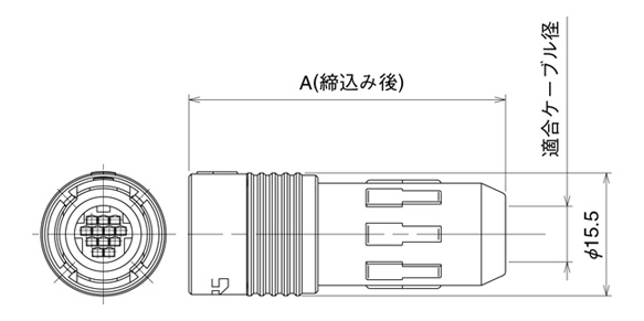 Dimensional drawing of crimp type