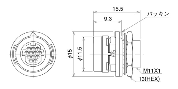 Table of dimensions for crimp type