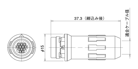 Dimensional drawing of crimp type