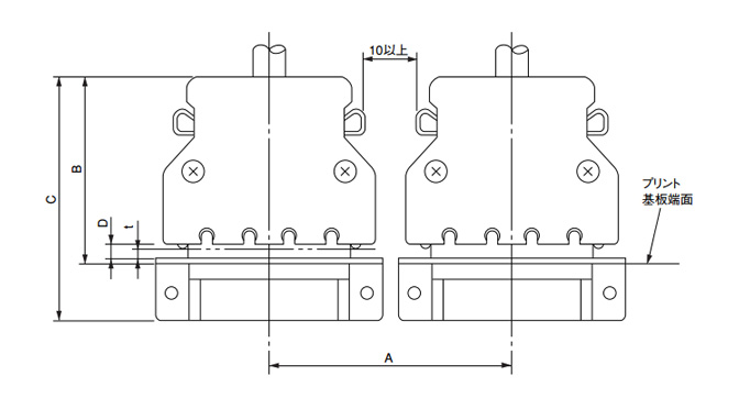 Side of PCB.