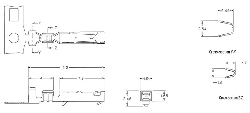 Wire to Wire Connector Terminal with 2.5 mm Pitch (50397) 