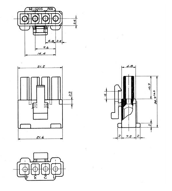 4.80-mm Pitch Mini-Fit Relay Housing ƒ‚ƒŒƒbƒNƒX 