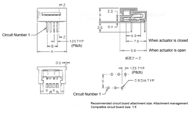 FFC-FPC (Through Hole) (5597) Upper Surface Contact Type 