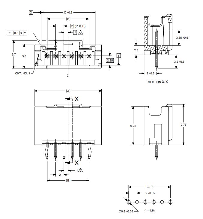 2.0 mm Pitch, MicroClasp Wafer Straight Type 55932 