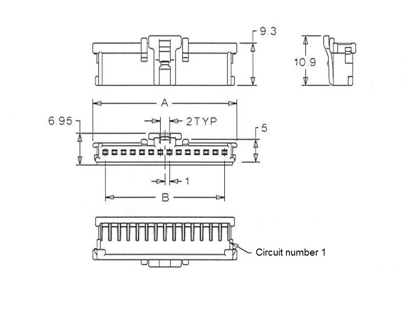 2.0 mm Pitch, MicroClasp Housing, Positive Locking Type 51382 