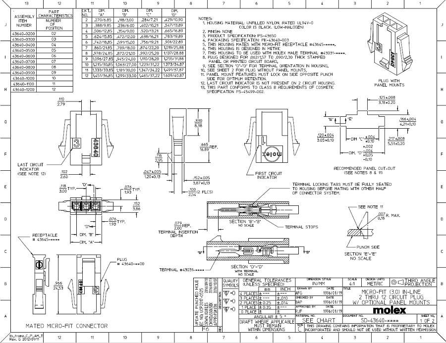 Micro-Fit 3.0 Connector (43640) 