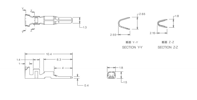 Mizu-P25? Miniature Waterproof Connector Terminal (50038) 