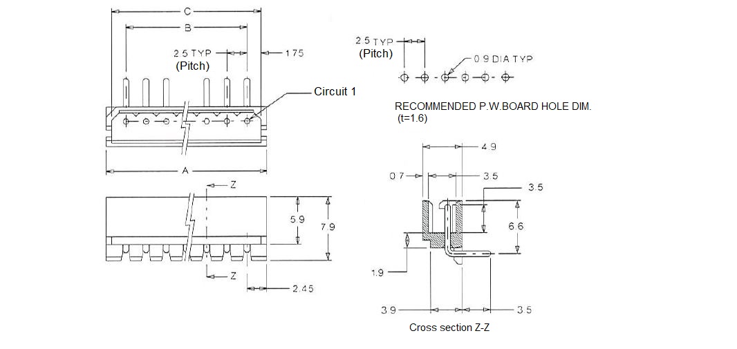 2.5 mm Pitch, Mini-SPOX, Wafer Right Angle Type 5268 