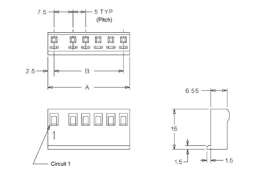 5.0/7.5-mm Pitch Wire-to-Board Housing 5199 